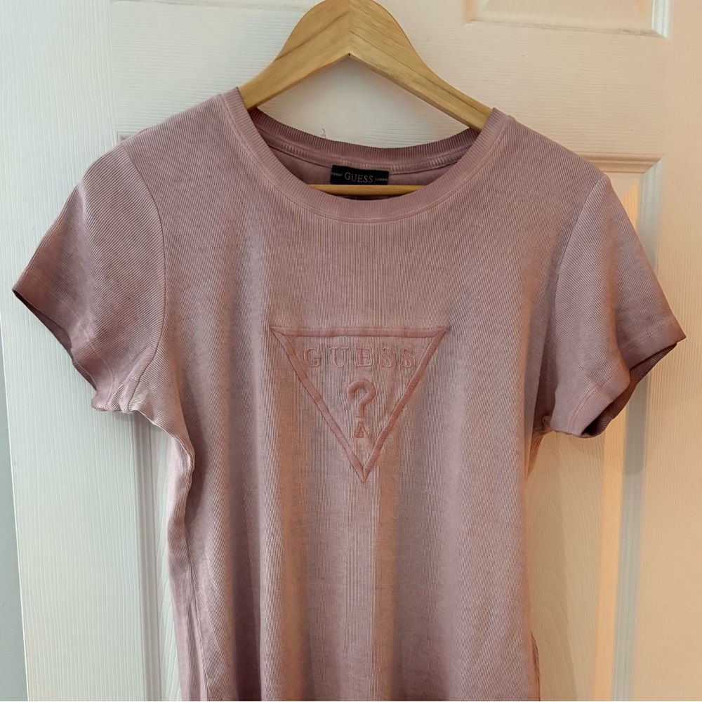 Guess pink crewneck baby tee L/XL